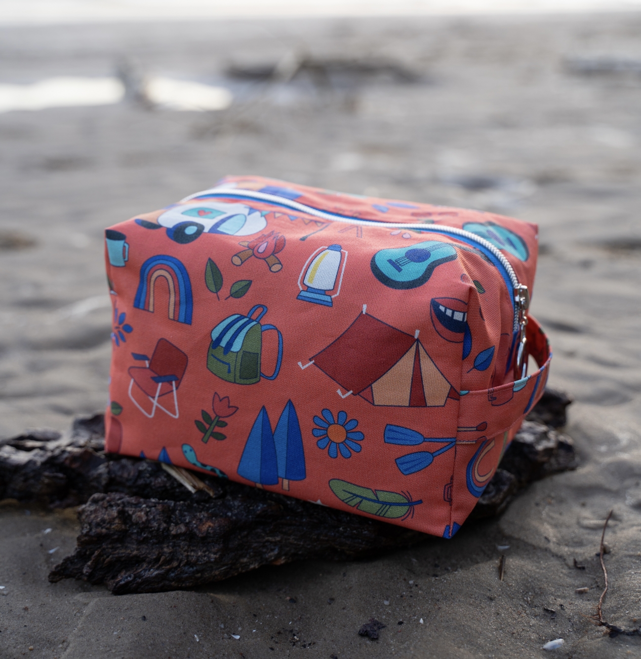 Canvas Hamburger Liebe - Happy Glamping - All you need - Korall